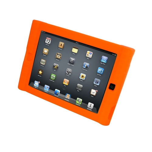 Kids orange iPad protective case designed for durability and safety in school environments.