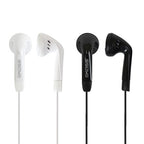 Koss KE7 earbuds in black and white, ideal bulk school headphones for education and everyday use.