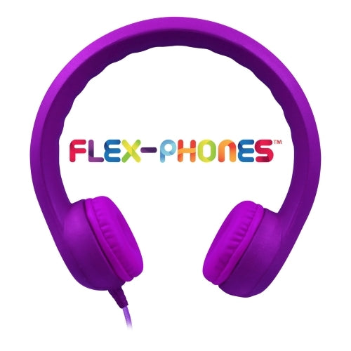 Flex-Phones Foam Headphones in purple, durable and perfect bulk school headphones for young learners.