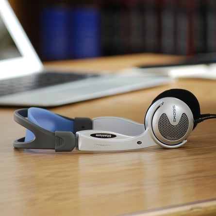 Koss KTXPro1 portable headphones for school use, providing high-fidelity sound and comfort for students.