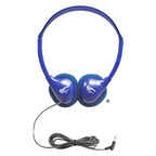 School headphones for kids in vibrant blue, ideal for bulk purchase and education use.