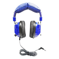 Thumbnail for Blue deluxe over-ear school headphones with volume control for safe listening, ideal for education and bulk headphone packs.