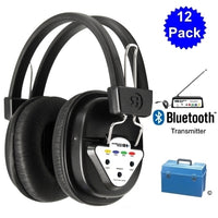 Thumbnail for 12 pack of wireless school headphones with Bluetooth transmitter for classrooms and educational use.