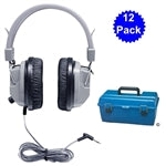 School Headphone Lab Pack (12) with Carry Case - Learning Headphones