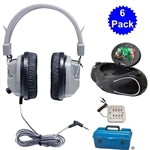 Thumbnail for Bulk school headphones 6 pack with adjustable volume and soft ear cushions, ideal for educational use.