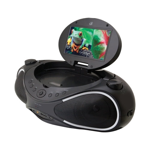 Sound Vision Portable Video Boombox with DVD/CD player and built-in screen for multimedia use.