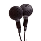 LH School Earbuds - Black bulk headphones for education in a 1000-pack, ideal for classrooms and libraries.