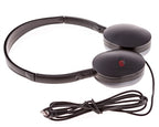 Black LH-500 bulk school headphones with rotating earcups, perfect for classroom use and education.