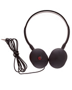 LH-500 bulk school headphones black, designed for education, easy folding earcups, ideal headphone pack for school use.