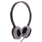 LH-55 bulk school headphones with adjustable headband and soft grey earcups for comfort in classrooms.