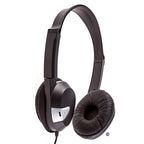 Lightweight LH-60 school headphones in black, perfect for bulk purchase in education settings.