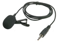 Califone LM319 Electret Lapel Microphone with clip and cable, ideal for hands-free voice projection.