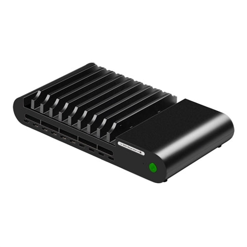 HamiltonBuhl 10 Port USB Charging Station for charging multiple devices in schools and offices, sleek and organized.