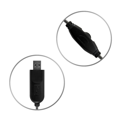 USB connection for Mach-1 School Headset featuring volume control, ideal for bulk school headphones.