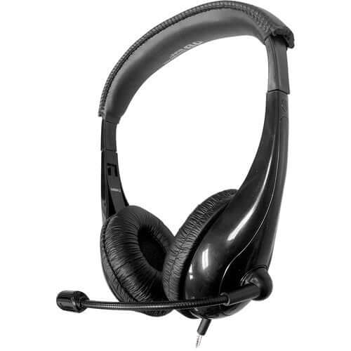 Motiv8 on-ear headset with gooseneck microphone, ideal bulk school headphones for enhanced learning environments.