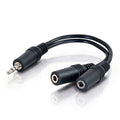 3.5mm male to dual 3.5mm female audio adapter cable, ideal for school headphones and educational audio use.