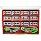 Organized Makey Makey Classroom Invention Literacy Kit with 12 boards and connectors in a red and white carrying case.