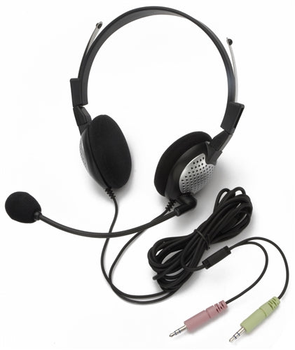 NC-185 on-ear stereo headset with noise-canceling mic, ideal school headphones for online learning and video calls.