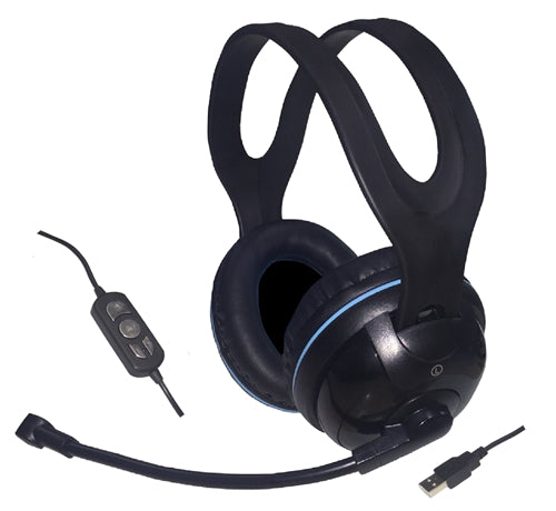 USB Over-Ear Stereo Headset with In-line Volume Controls - Learning Headphones