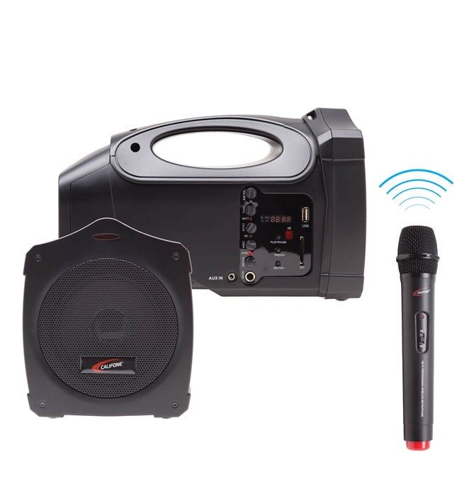 Ultra Portable PA system for schools with wireless mic, ideal for group announcements and activities in education.
