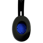 Close-up of HamiltonBuhl Primo Stereo Headphone ear pad in blue, ideal bulk school headphones for focused learning.