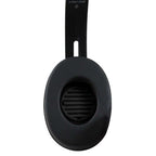 Close-up of black earcup of HamiltonBuhl Primo Stereo Headphones for school use.