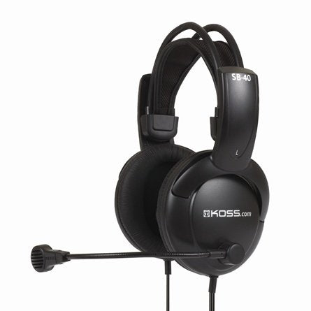 Koss SB40 headset with noise-canceling mic, ideal for bulk school headphones and education use.