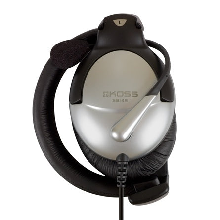 Koss SB49 noise-canceling headset with mic, ideal for school headphones and education use.