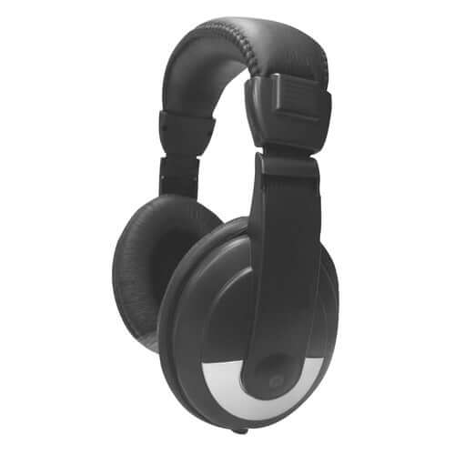 Avid padded school headphones with adjustable headband and large earcups for comfort and noise reduction.