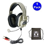 Thumbnail for Sack-O-Phones 5 HA-66M Deluxe School Headsets in Carry Bag (OUT OF STOCK) - Learning Headphones