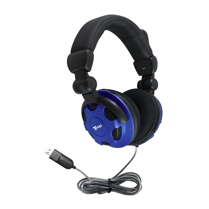 T-PRO USB headset with noise-cancelling mic, ideal bulk school headphones for K-12 testing and remote learning.