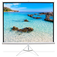 Thumbnail for 70x70 TPS-T70 matte white projector screen displaying a vibrant ocean view, ideal for educational settings.