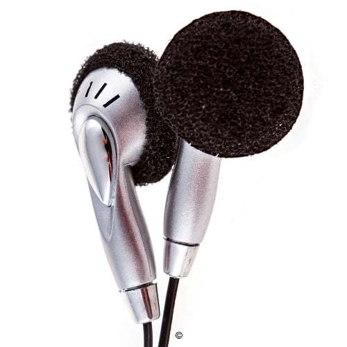 School earbuds with foam earpads, ideal for classroom use and bulk headphone packs.