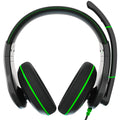 TWT Audio Victory 250XG Gaming Headset with green accents and boom mic, designed for gaming and multimedia use.