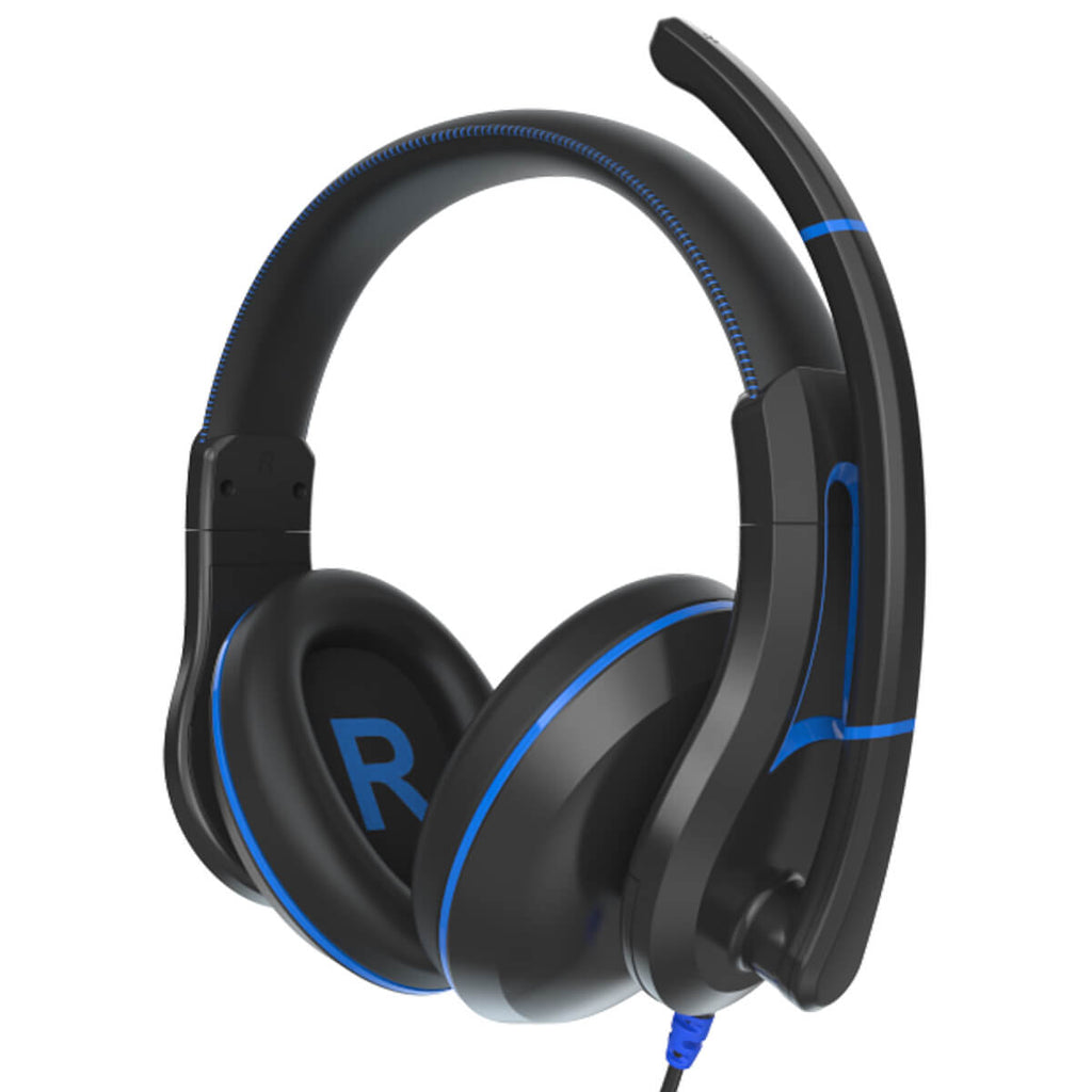 Ultra Durable Pro Headset TW210 - over-ear headphones with blue accents, ideal bulk school headphones for education.