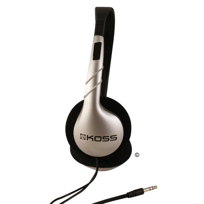 Koss UR5 Silver Stereo Headphone ideal for schools, bulk headphone pack for educational use, comfortable and durable.