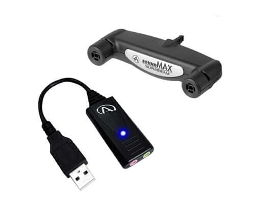 USB-SA external sound card, perfect for school headphones and audio quality in educational settings.