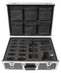 Wireless Audio System Case with organized compartments for safe storage; perfect for bulk school headphones and education.