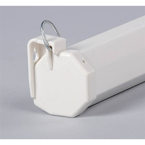 Close-up of the manual operation mechanism for the 50'' x 50'' WS-W50 projector screen in matte white finish.