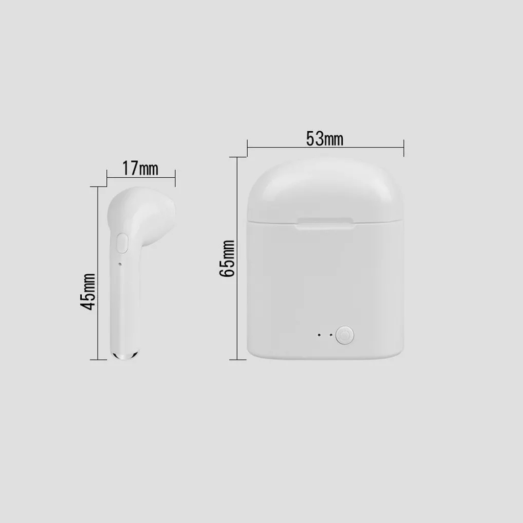 Wireless earbuds with charging case dimensions, ideal for education and bulk school headphone packs.