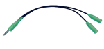 Y-100 splitter cable for connecting 2 headphones, ideal for bulk school headphones and classrooms.