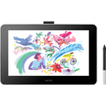 Wacom One 13 Pen Display in White showcasing colorful artwork, perfect for creative projects and education.